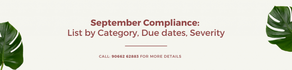 streamlined filing compliance for September by category