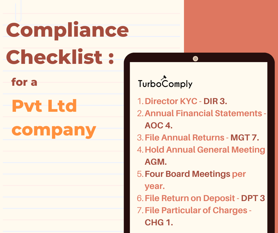 The Private Limited Company Compliance Checklist !