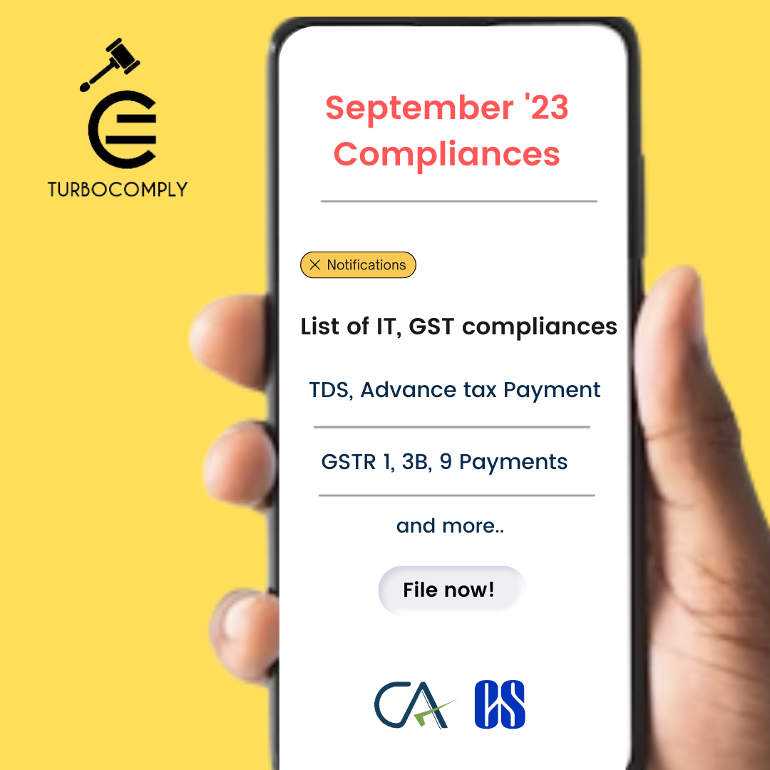 Compliance calender for September – 2023