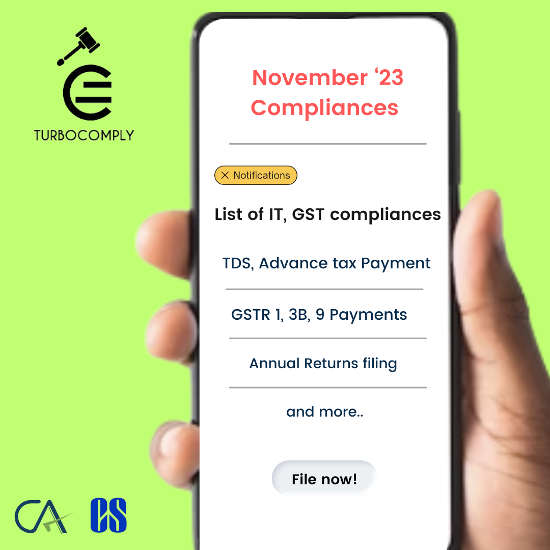 Compliance Calendar for November 2023